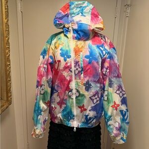 Louis Vuitton hand painted windbreaker hooded jacket